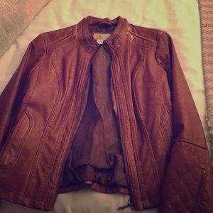 Women’s brown leather jacket